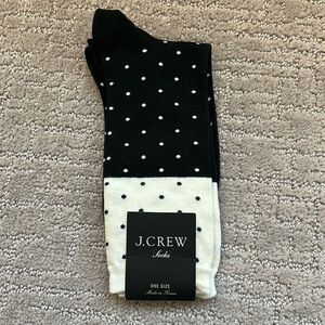 NWT J. Crew Black and White Dot Socks